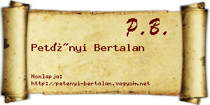 Petényi Bertalan névjegykártya