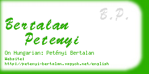 bertalan petenyi business card